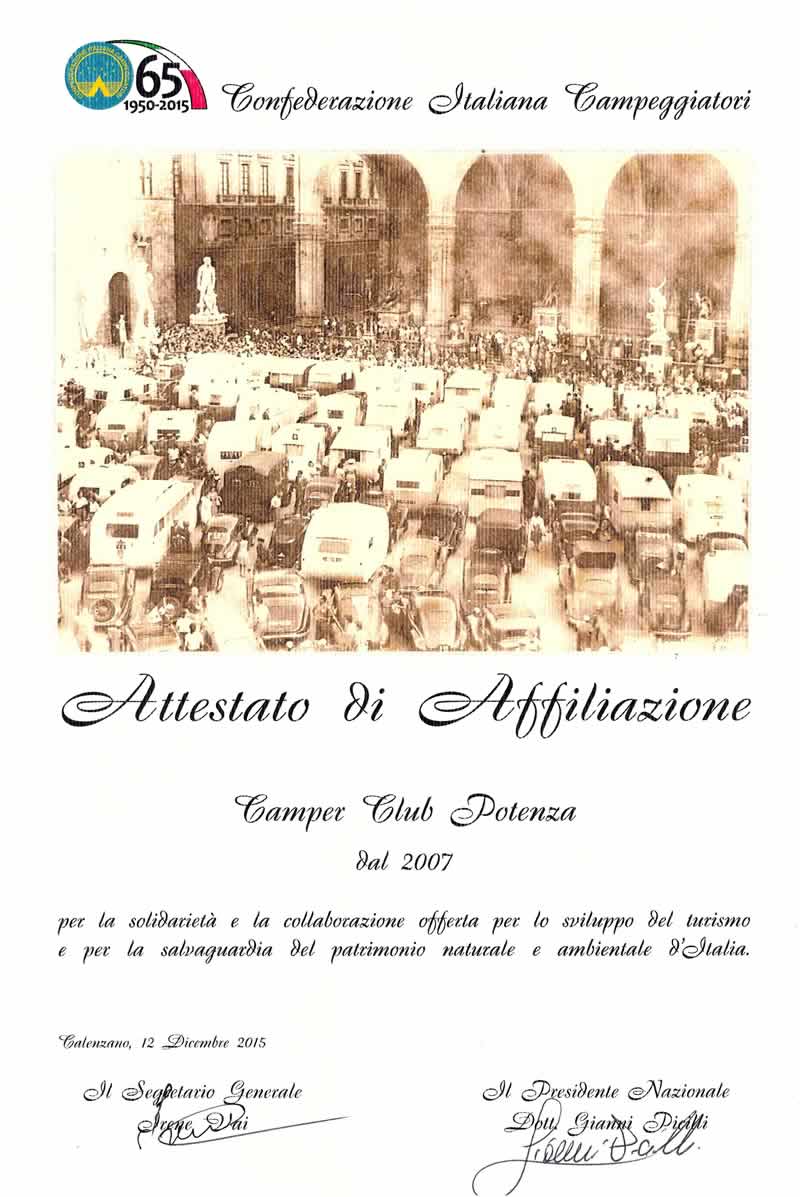 Attestato di affiliazione